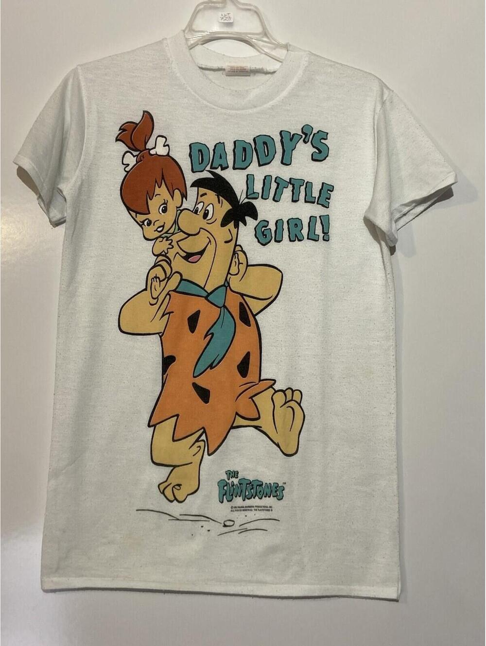 Womens VINTAGE The Flintstones "Daddy's Little Girl!" Single Stitch Shirt Sz M